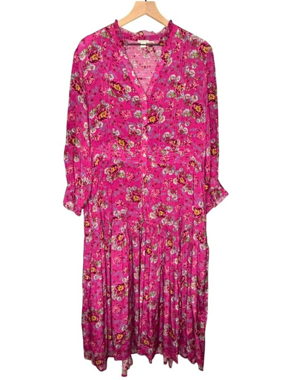 Sundance Rosalee Lined Tiered Floral Midi Dress Petite Large